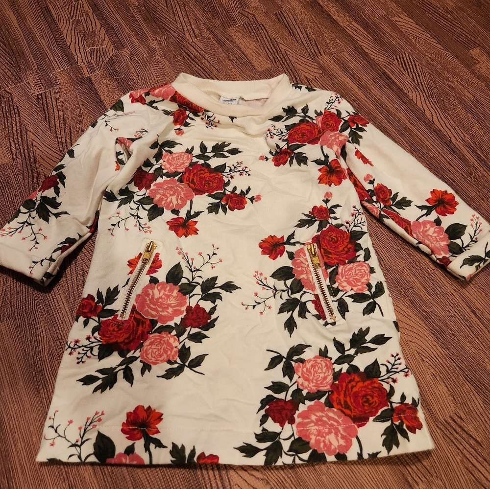 Old Navy Floral Kids Dress with Zipper Pockets